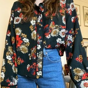 Nasty Gal Floral Button Down